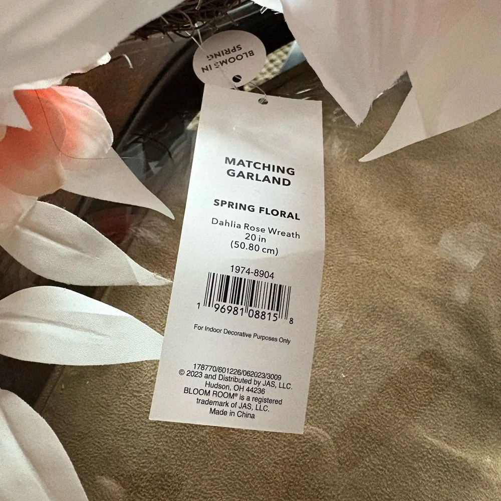 Blush Pink and White Floral Hoop Wreath | NEW with tags | Joanne Fabrics